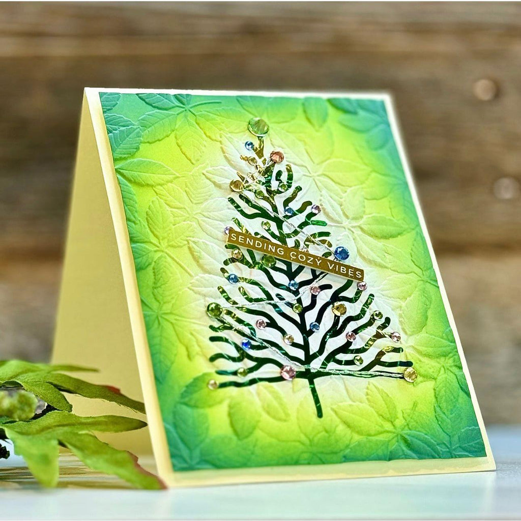 Simon Says Stamp Foil Transfer Cards Stylized Tree 1014sf Sweet Wishes Christmas Card