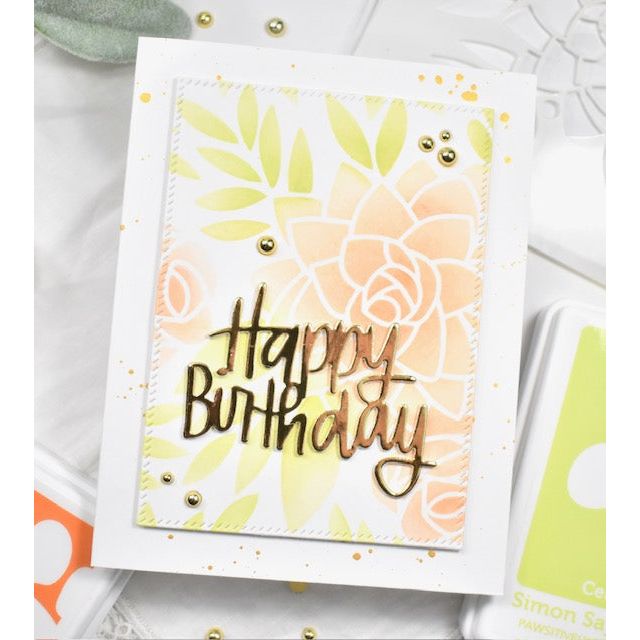 Simon Says Stamp Stencils Summer Bouquet ssst221688 Just A Note Birthday Card | color-code:ALT07