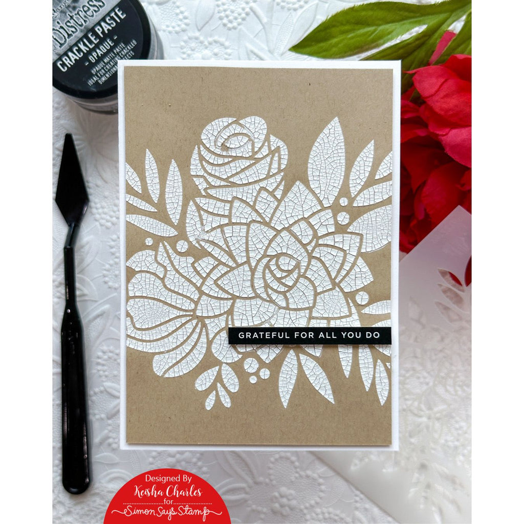 Simon Says Stamp Stencils Summer Bouquet ssst221688 Just A Note Grateful Card | color-code:ALT08