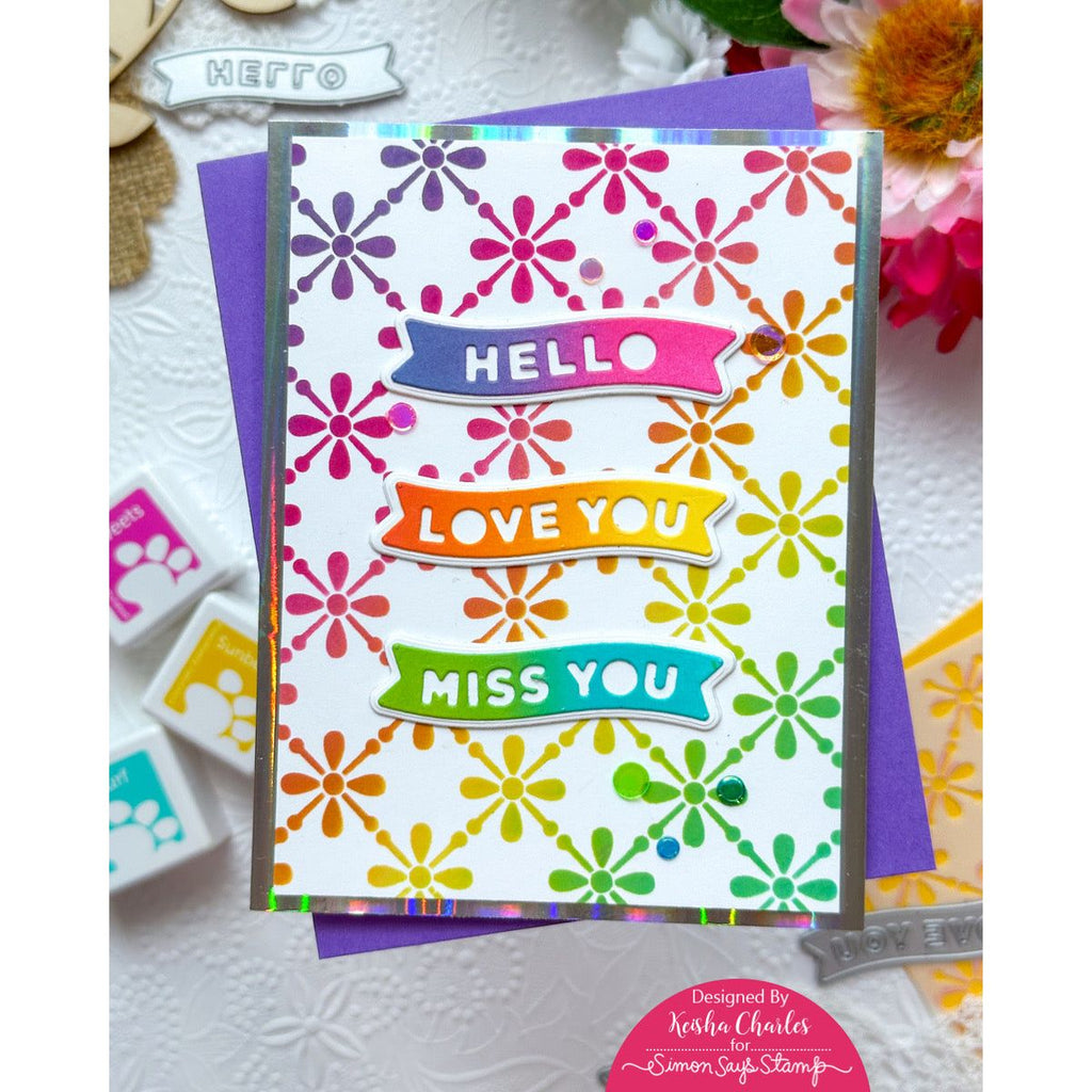 Simon Says Stamp Embellishment Mix Summer Blooms 0624sb Sunny Vibes Hello Card