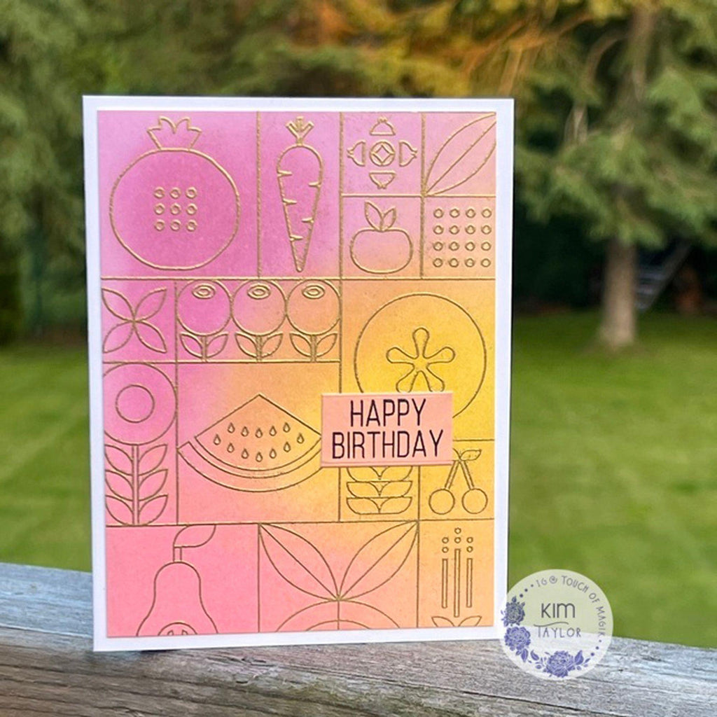  Simon Says Clear Stamps Summer Fruit Tiles 2062ssc Sunny Vibes Birthday Card