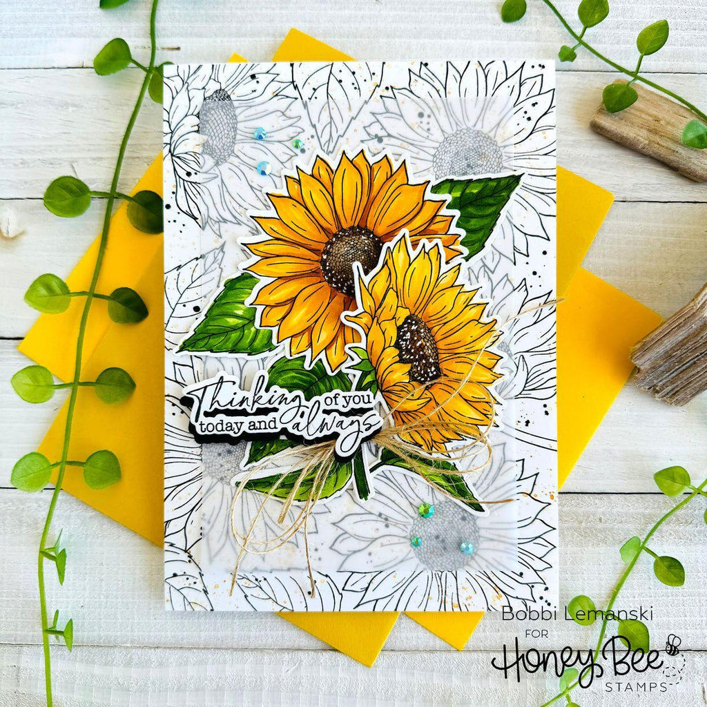 Honey Bee Bloom With Grace Stencil hbsl-154 Modern Autumn Floral Card