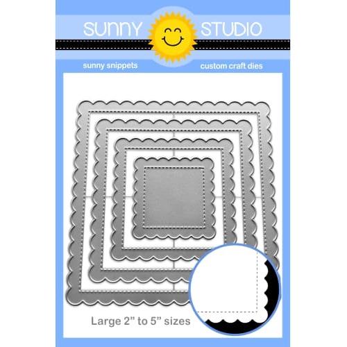 Sunny Studio Scalloped Square 1 Large Craft Dies ssdie-381