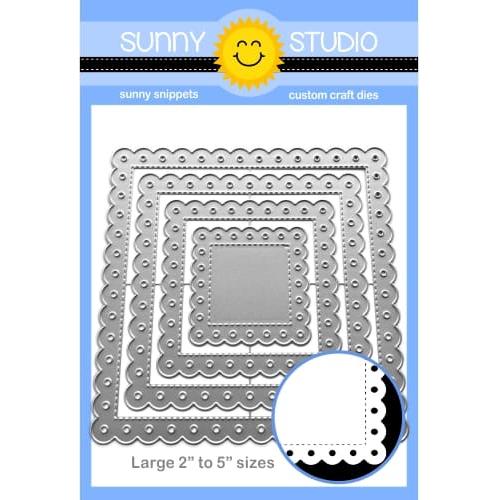 Sunny Studio Scalloped Square 2 Large Craft Dies ssdie-383