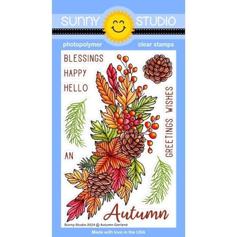 Sunny Studio Autumn Garland Clear Stamp Set sscl-377