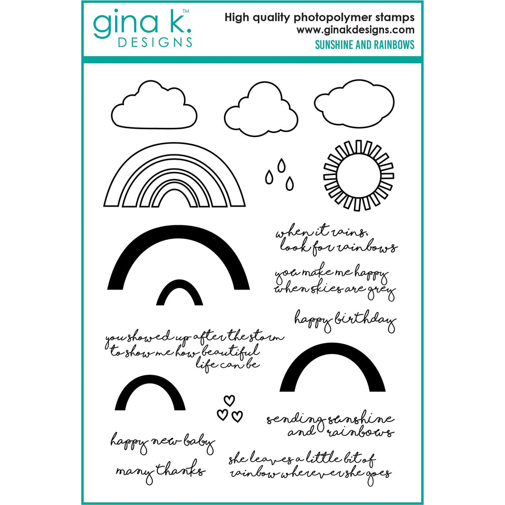 Gina K Designs Sunshine and Rainbows Clear Stamps bs63