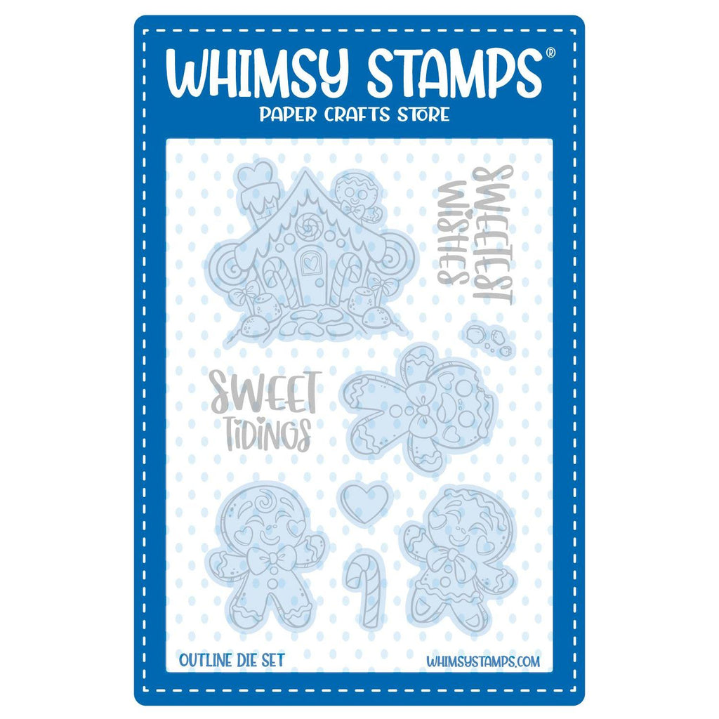 Whimsy Stamps Sweet Gingerbread Couple Outline Dies wsd265