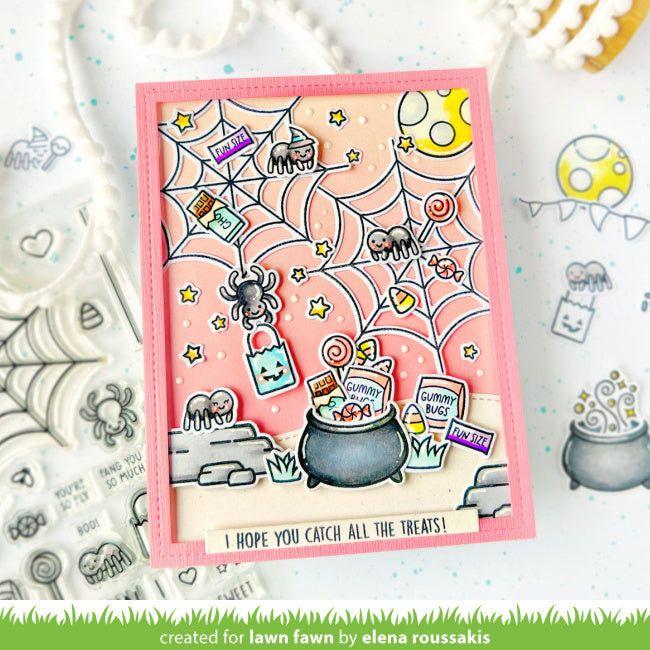 Lawn Fawn Sweet Spiders Add-On Stamps and Dies Set Catch