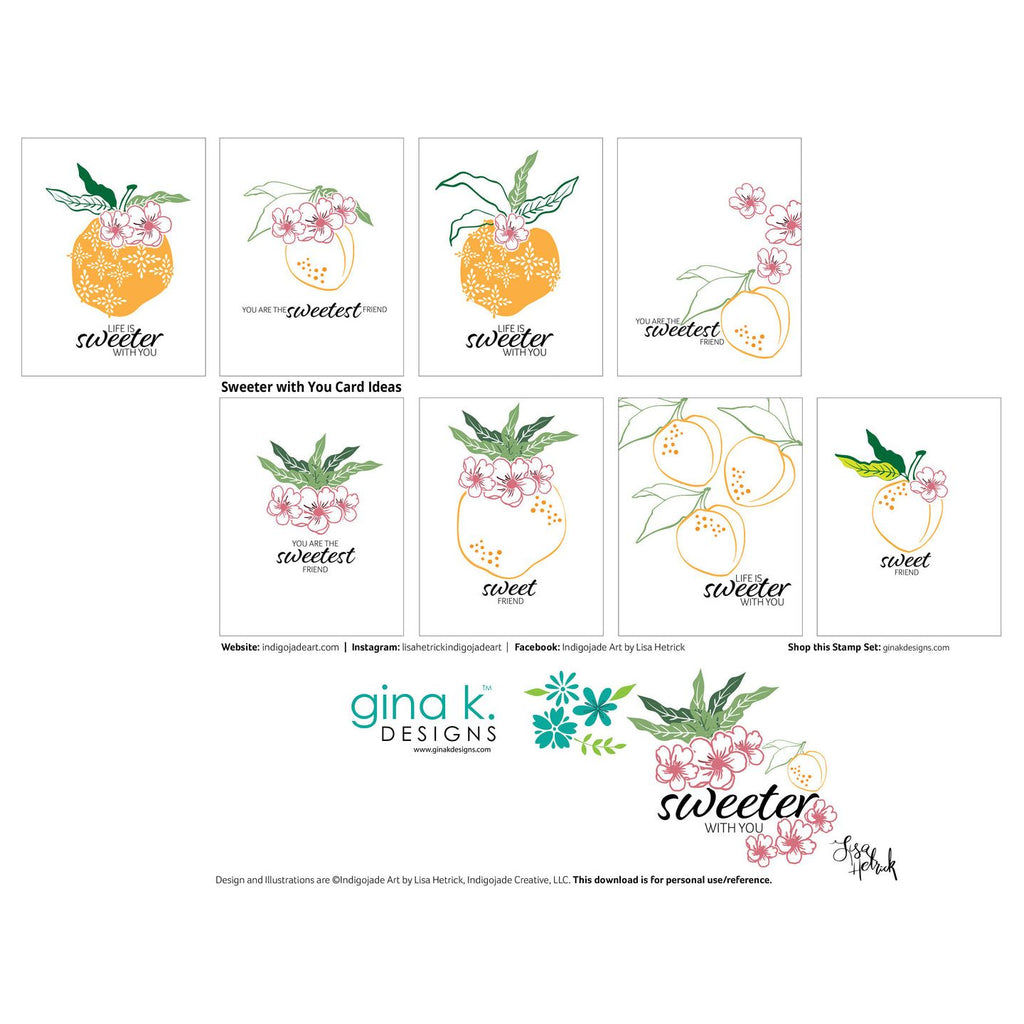 Gina K Designs Sweeter with You Clear Stamps lh49 samples