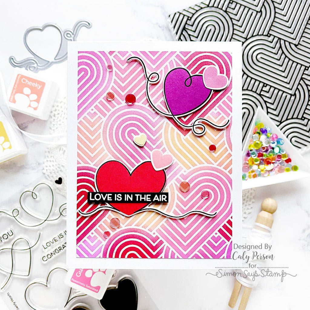 Simon Says Stamps and Dies Swirly Hearts set916sh To Be Loved Love Card