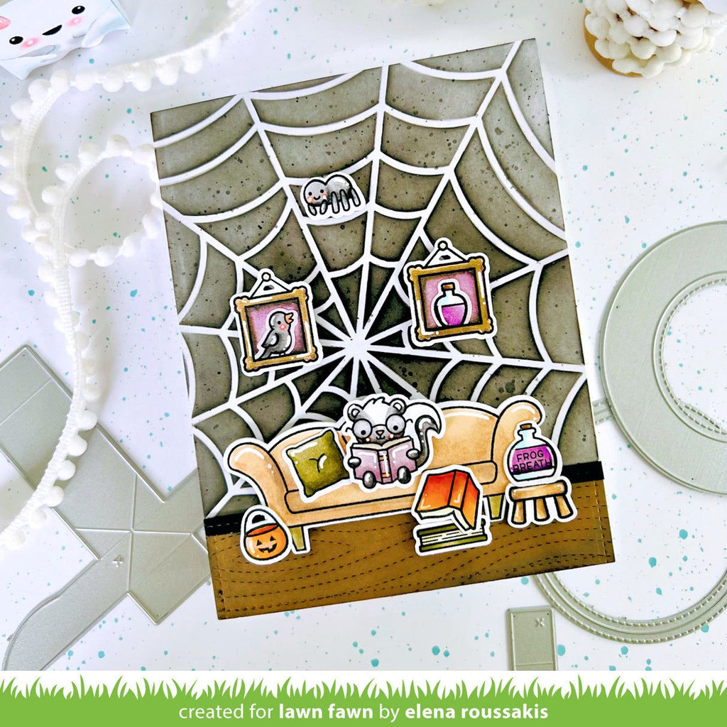 Lawn Fawn Spiderweb Background Stencils lf3545 Scene