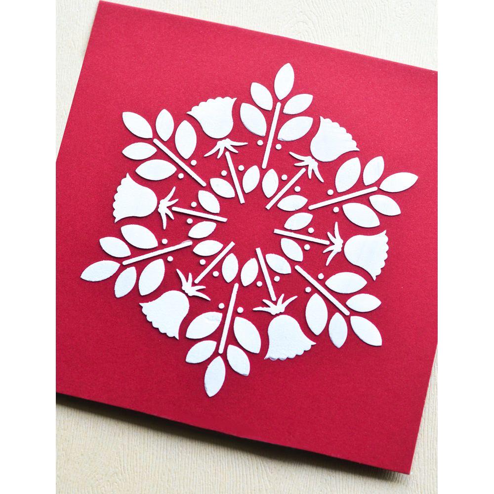 Poppy Stamps Nordic Bloom Stencil t107 red