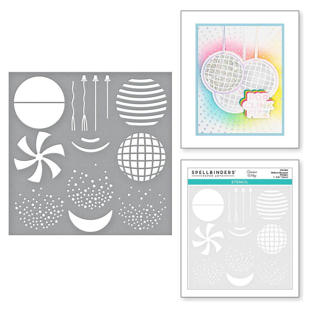 STN-060 Spellbinders Balloon Bouquet Designs Stencil Disco