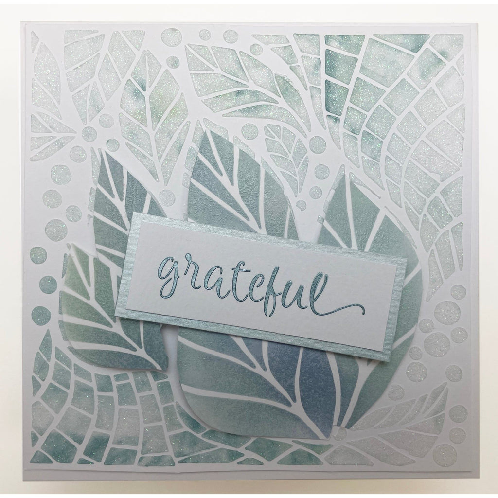 The Crafter’s Workshop Abstract Leaves 12x12 Stencil tcw1083 grateful