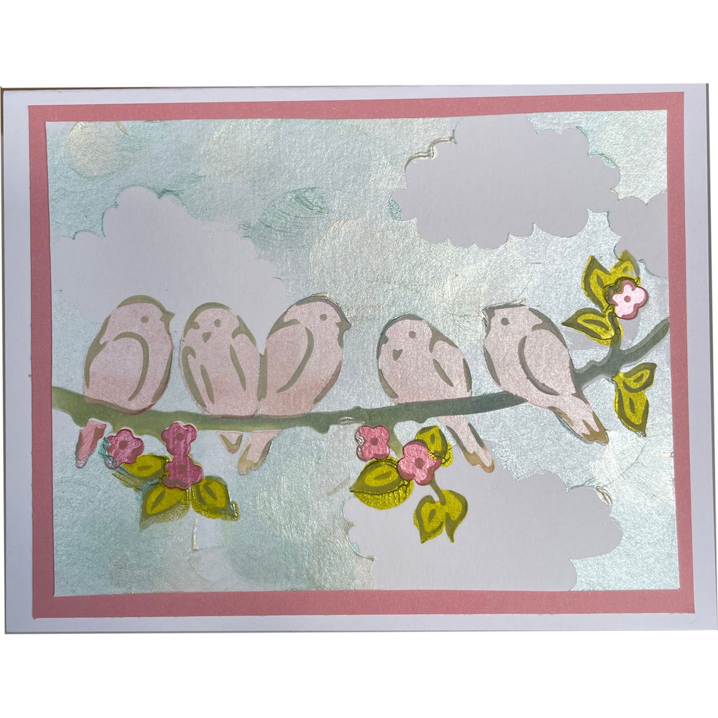 The Crafter’s Workshop Layered Birds on a Branch 8.5x11 Stencils tcw6067 shimmer