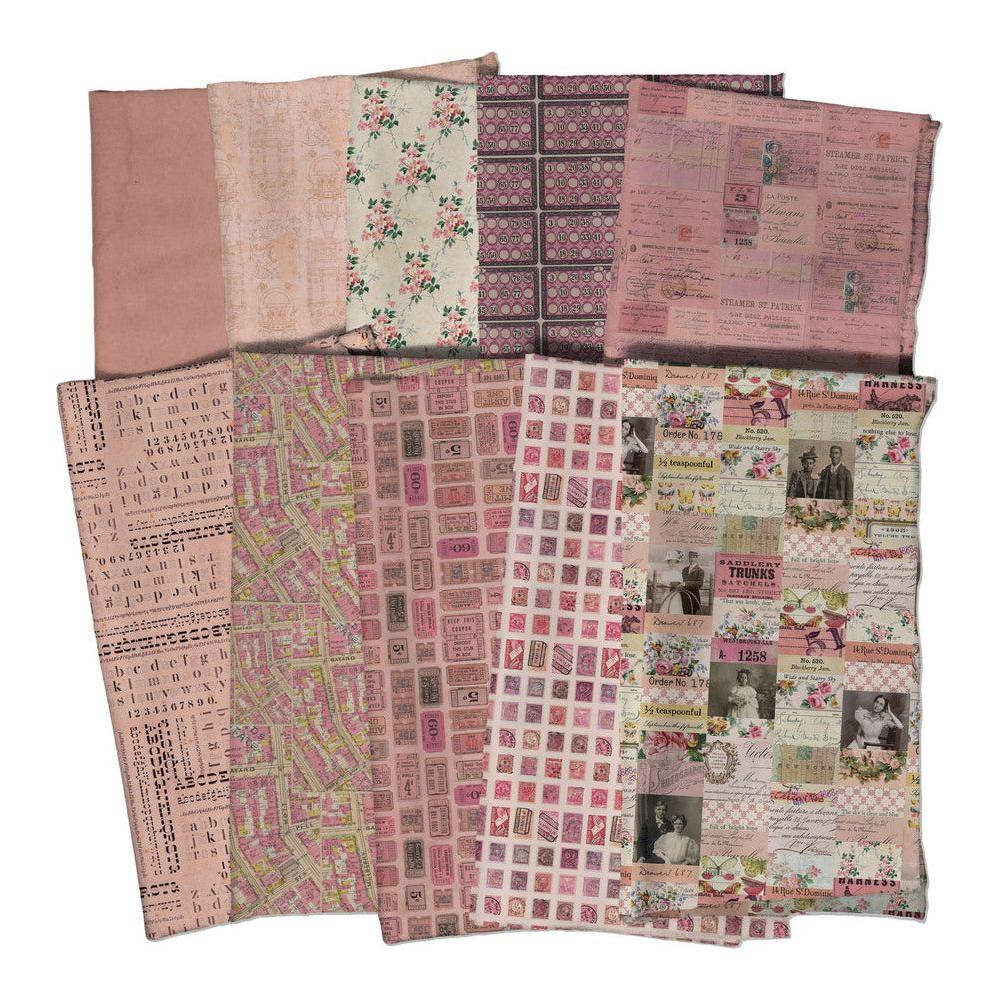 Tim Holtz Fabric Palette Pink Bundle of 10 Fat Quarters