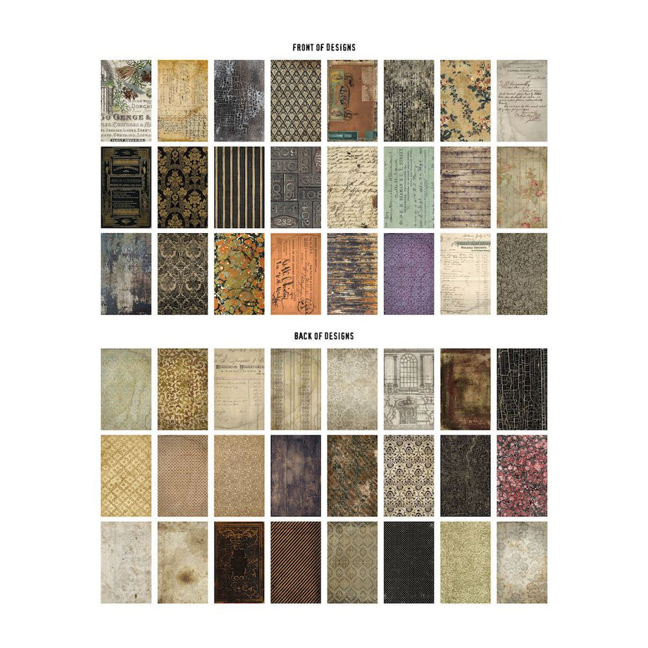 Tim Holtz Idea-Ology Backdrops 2021/2022 Sets - Backdrops Volumes #1, 2,  3-72 Sheets of 6x10 Decorative Papers