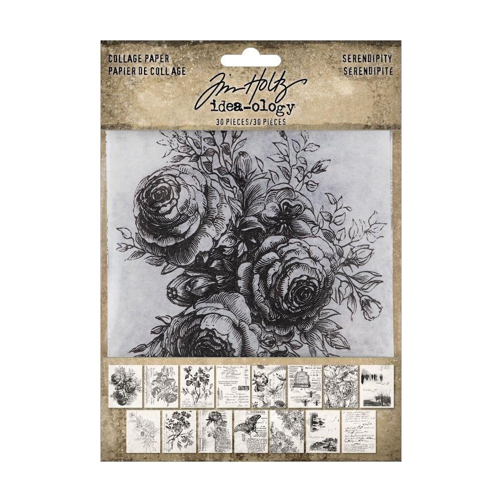 Tim Holtz Idea-ology Collage Paper Archives and Serendipity Bundle flower