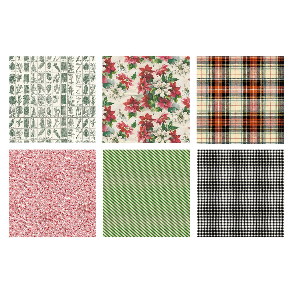 Tim Holtz Fabric Holidays Past Bundle of 6 Flannel Fat Quarters