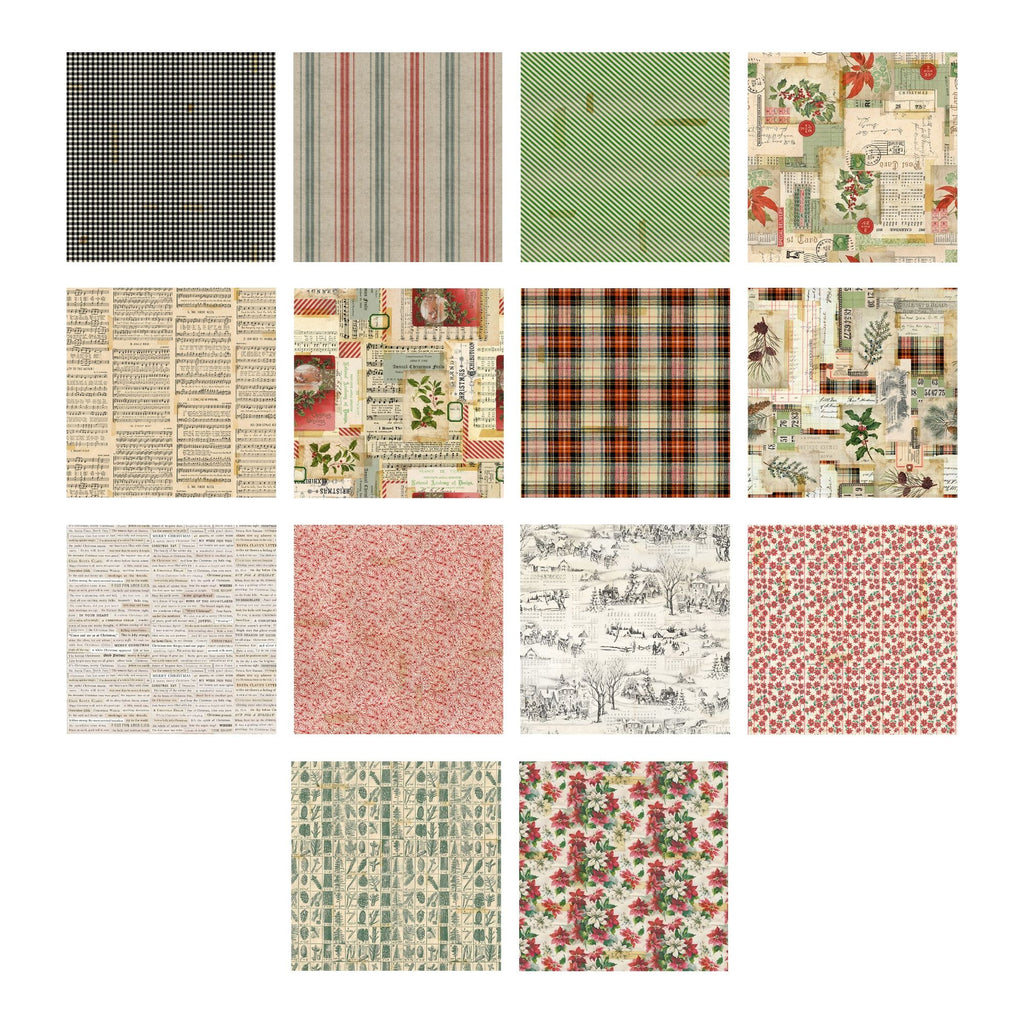 Tim Holtz Fabric Holidays Past Bundle of 14 Fat Quarters