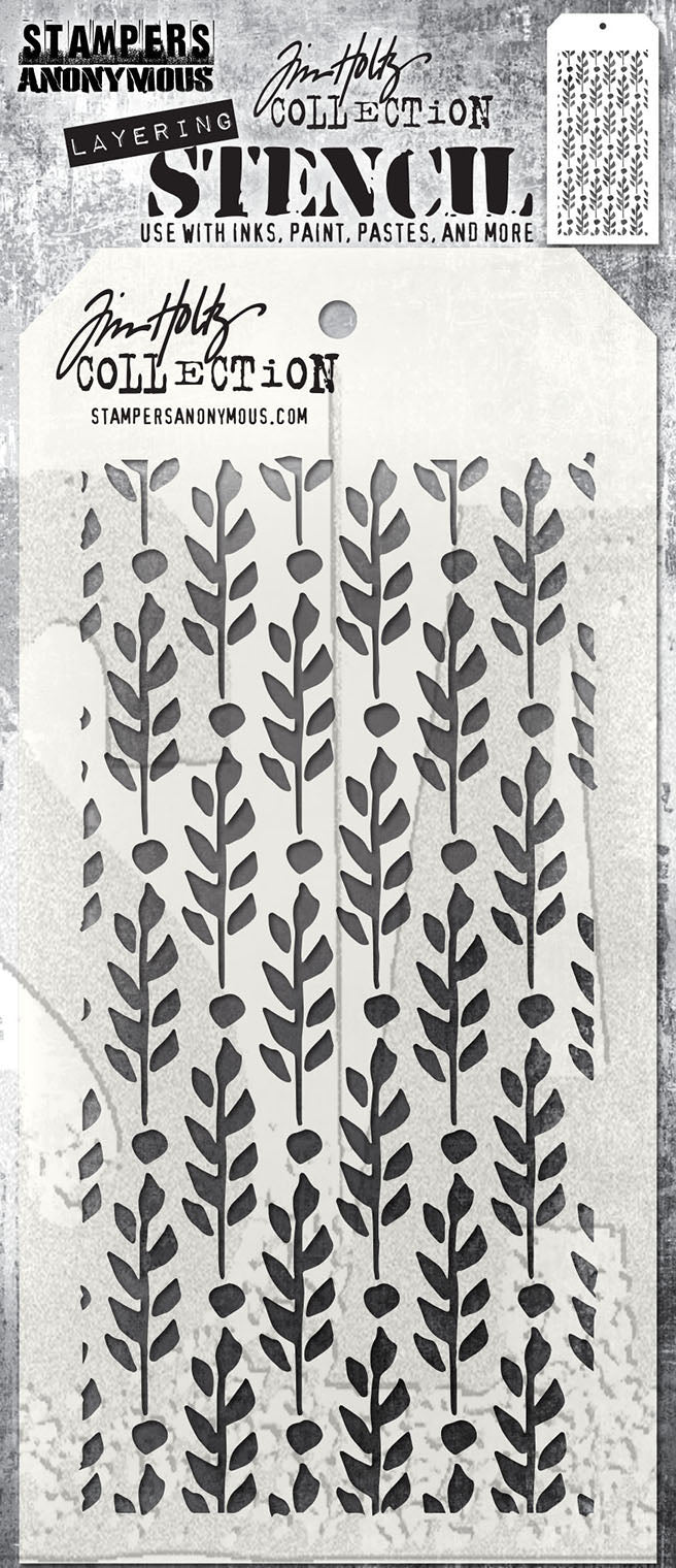 Tim Holtz Layering Stencil - Berry Leaves THS174