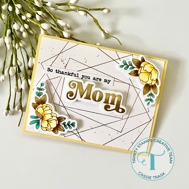 Trinity Stamps A2 Foil Borders Hot Foil Plate Set tmd-203 Geometric Mother's Day Card