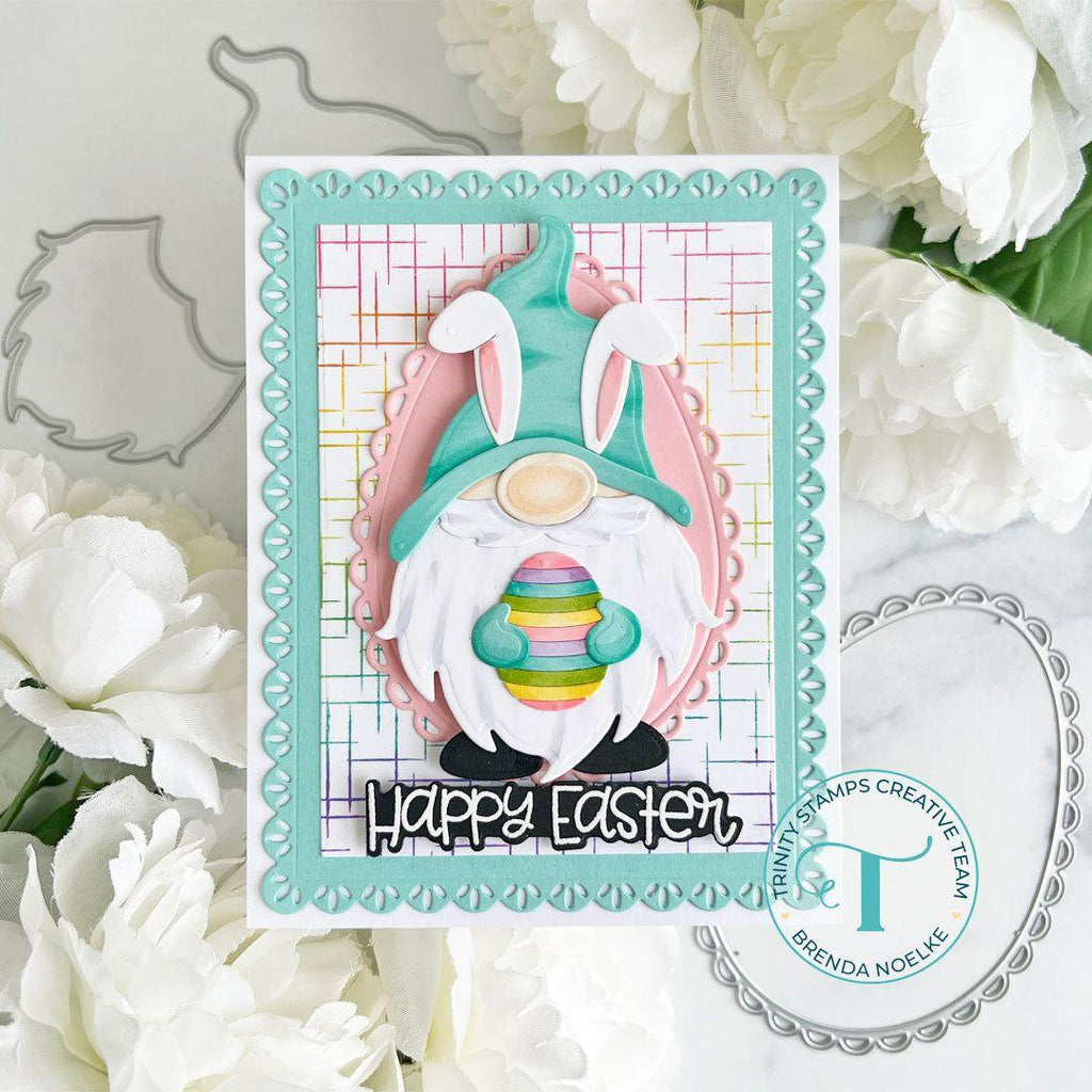 Trinity Stamps Springtime Gnome Dies tmd-264 Happy Easter Gnome Card