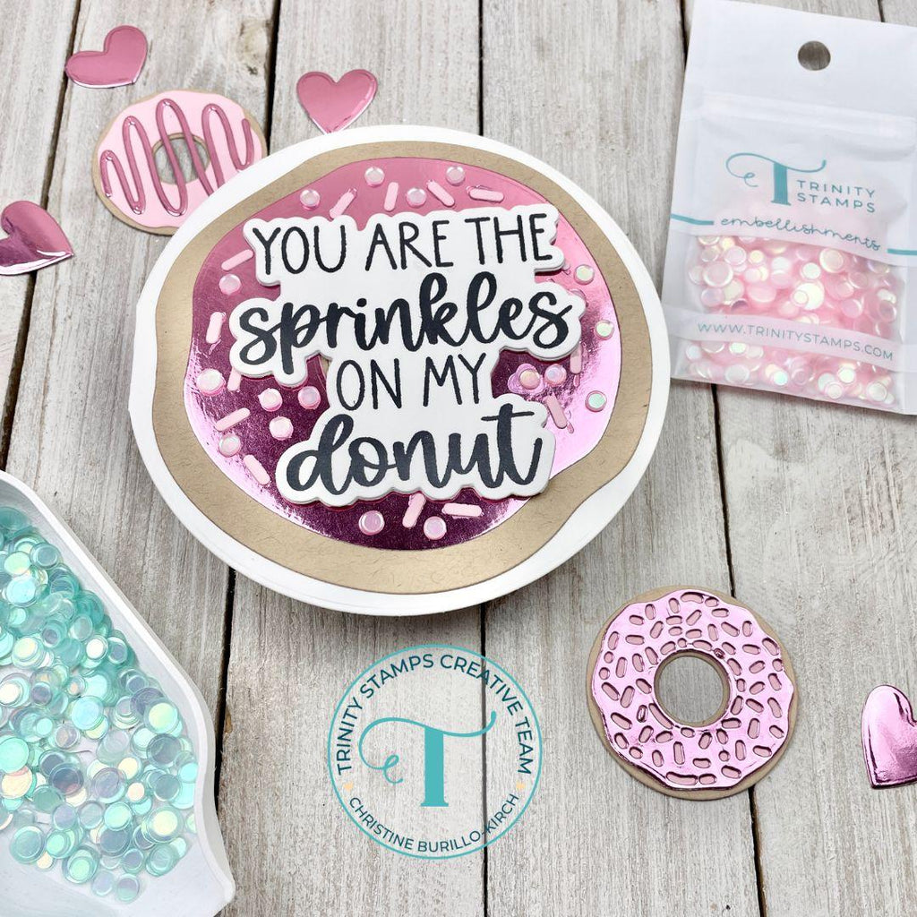 Trinity Stamps Sprinkles On My Donut Clear Stamp Set tps-300 Bright Donut Card