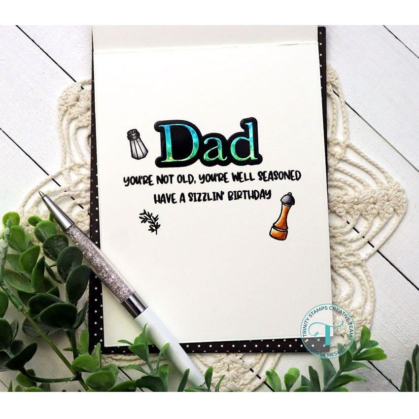 Trinity Stamps Un-grill-ievable Clear Stamp Set tps-245 Happy Birthday Dad Card