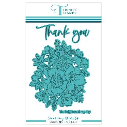 Trinity Stamps Sketchy Florals Dies tmd-c269