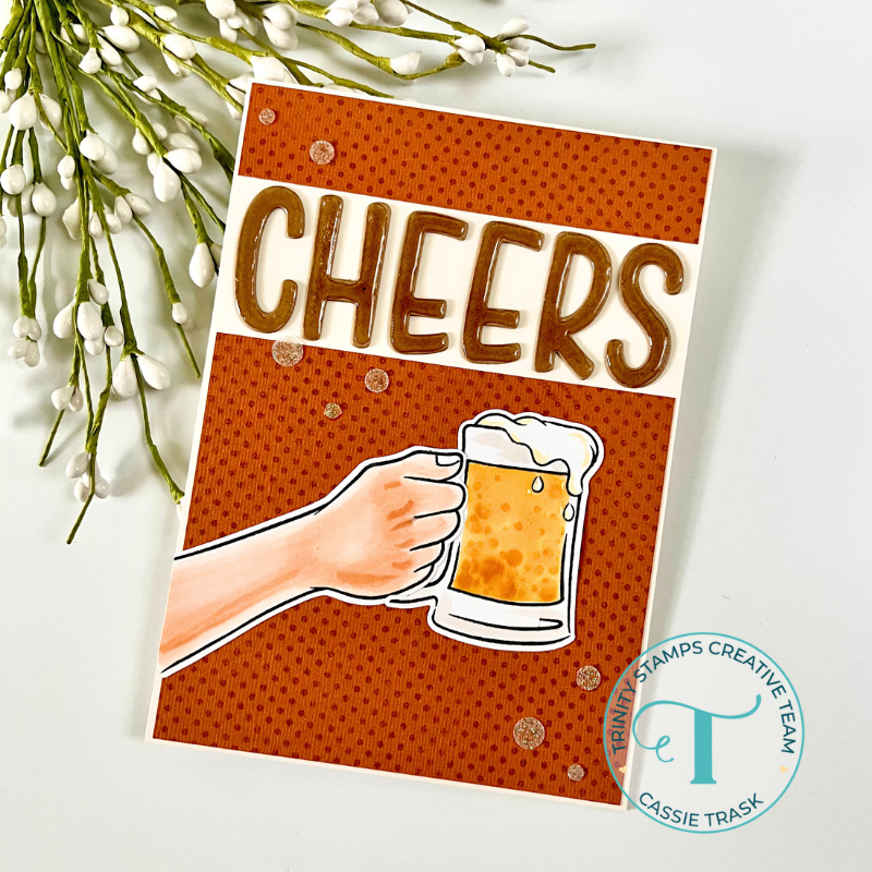 Trinity Stamps Here’s to Brew Coordinating Die Set tmd-c246 Dot Pattern Cheers Beer Card