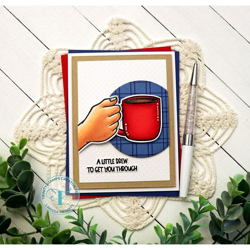 Trinity Stamps Here’s to Brew Coordinating Die Set tmd-c246 Coffee Encouragement Card