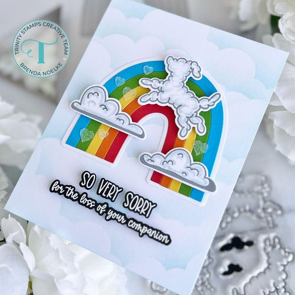 Trinity Stamps Sparkle White Hearts Flat Confetti Embellishment Box tsb-393 Pet Sympathy Card | color-code:ALT01