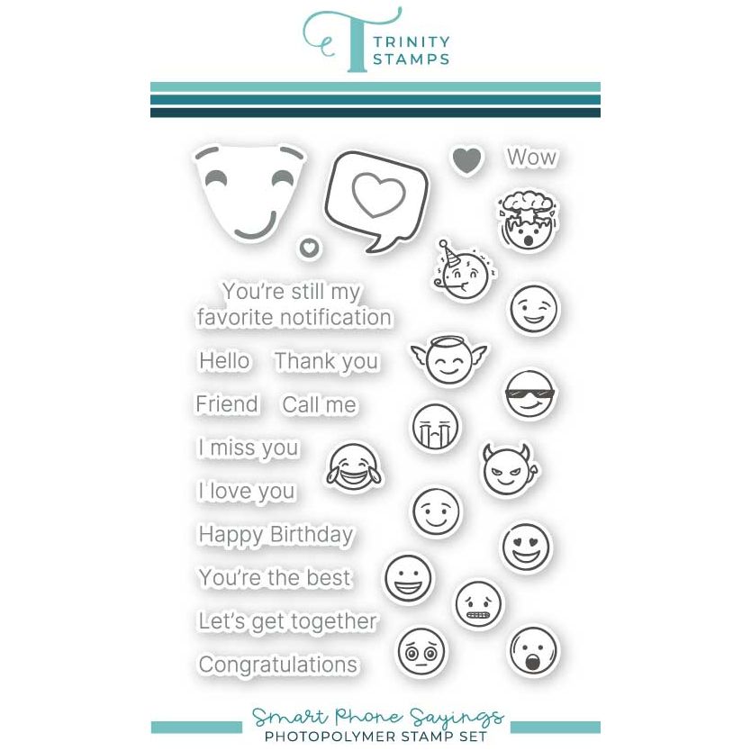 Trinity Stamps Smart Phone Sayings Clear Stamp Set tps-299