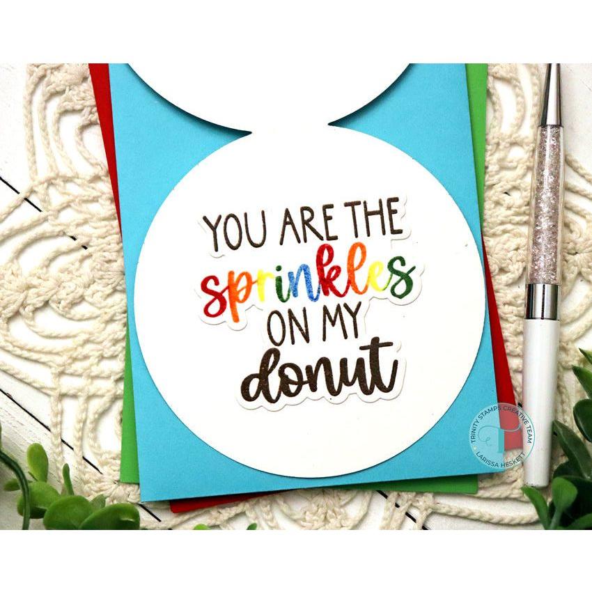 Trinity Stamps Sprinkles On My Donut Clear Stamp Set tps-300 Colorful Donut Card