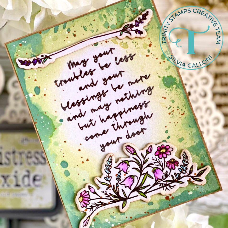 Trinity Stamps Irish Blessing Blooms Die tmd-c312 St Patricks Day Card