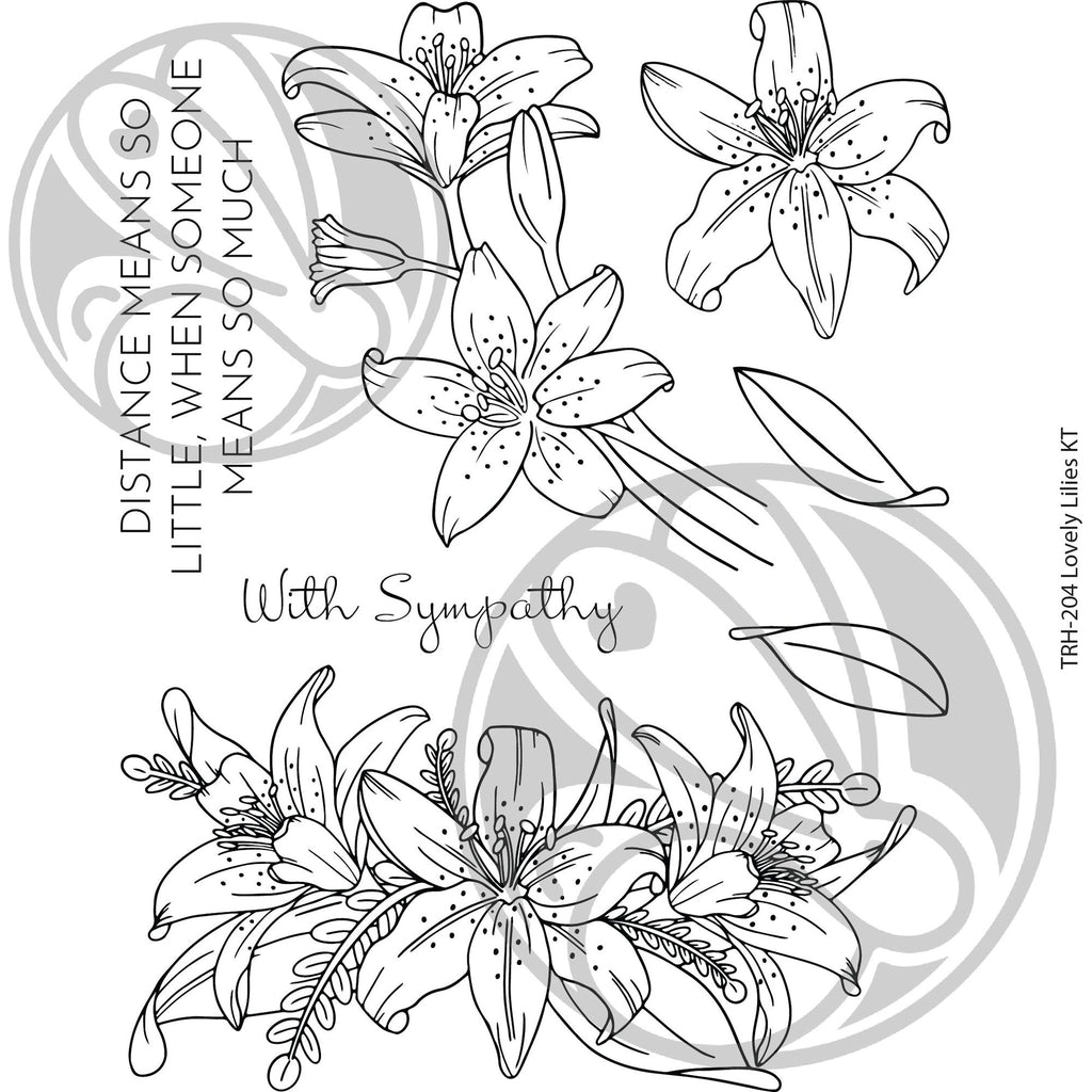 The Rabbit Hole Designs Lovely Lilies Clear Stamps TRH-205