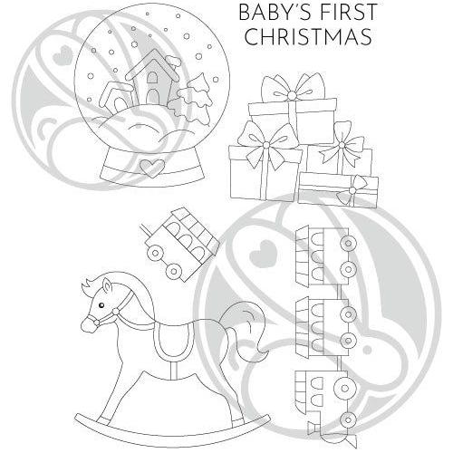 The Rabbit Hole Designs Baby's First Christmas Clear Stamps TRH-211