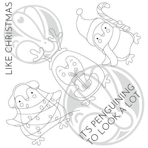 The Rabbit Hole Designs Penguining Clear Stamps TRH-213