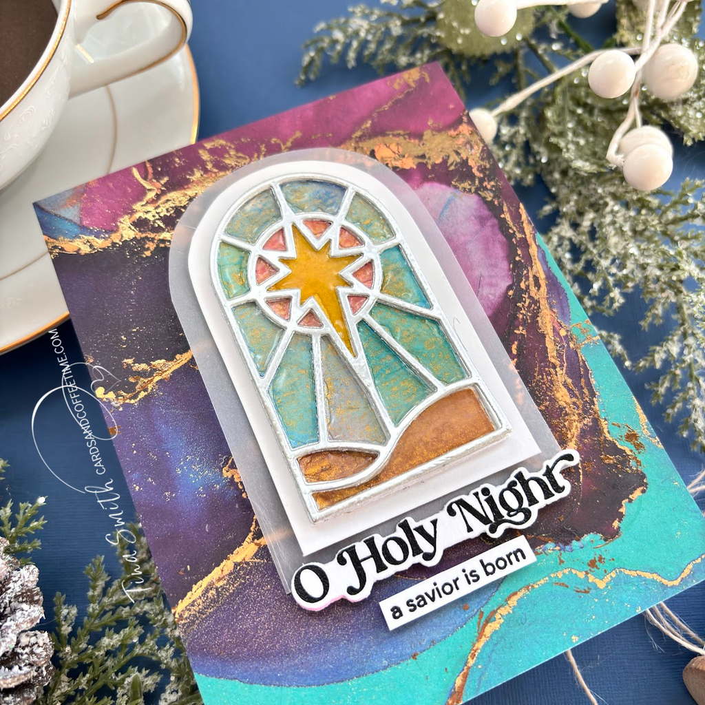 Limited Edition Simon Says Stamp Card Kit Stained Glass Christmas Religious Christian sgck24 Christmas Card | color-code:ALT12