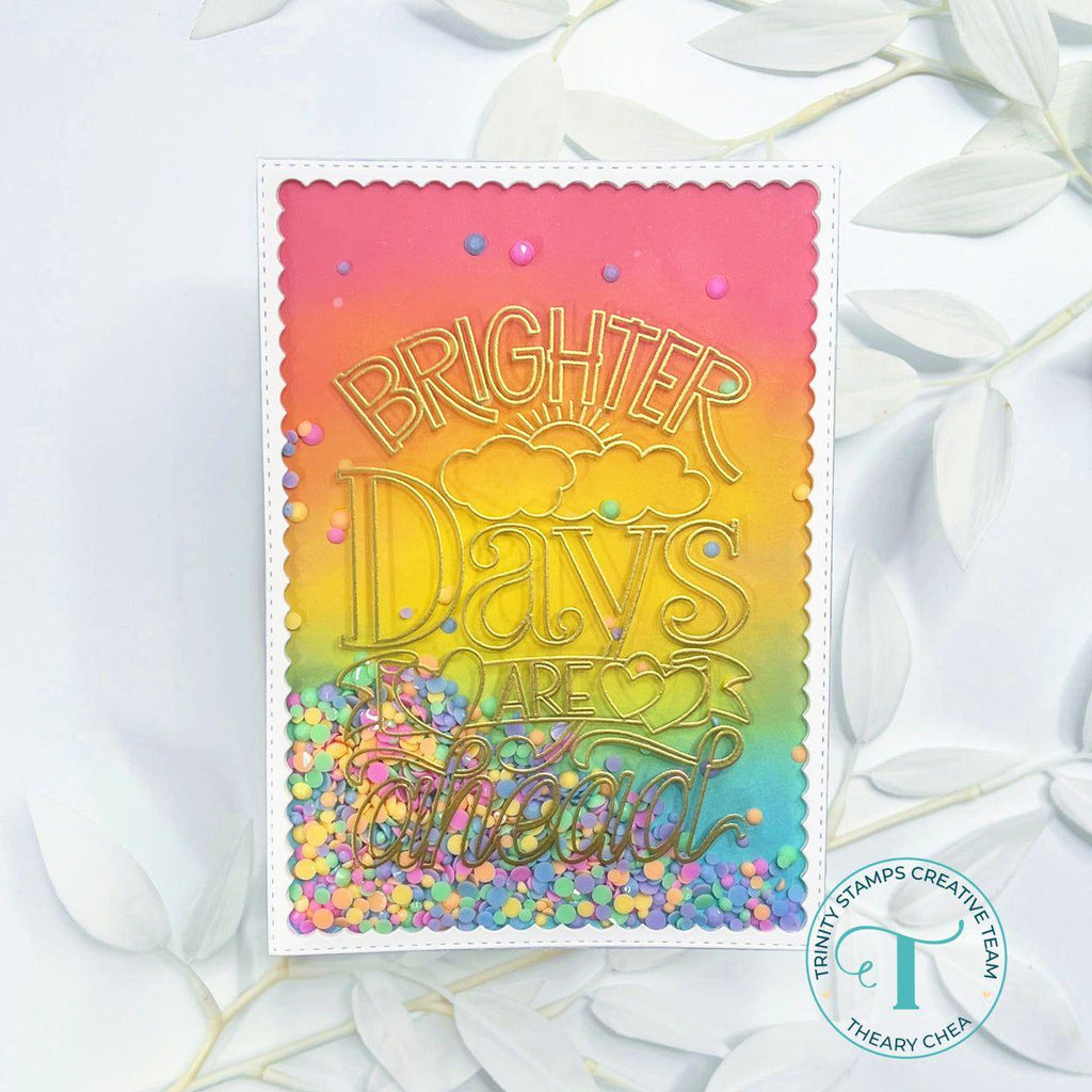 Trinity Stamps Brighter Days Ahead Clear Stamps tps-310 Encouragement Shaker Card