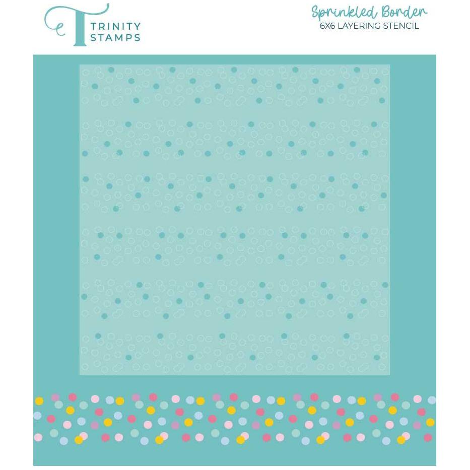 Trinity Stamps Sprinkled Border 6 x 6 Stencil tss-082