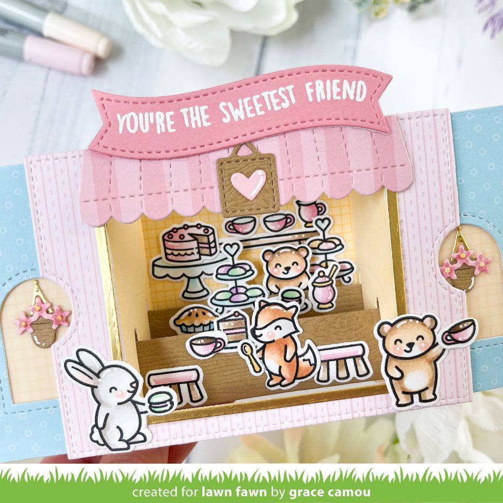 Lawn Fawn Ta-Da! Diorama! Shop Add-On Dies lf3434 sweetest friend