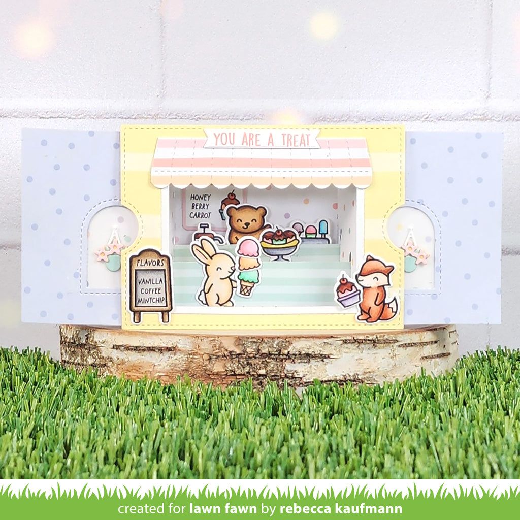 Lawn Fawn Ta-Da! Diorama! Shop Add-On Dies lf3434 you are a treat