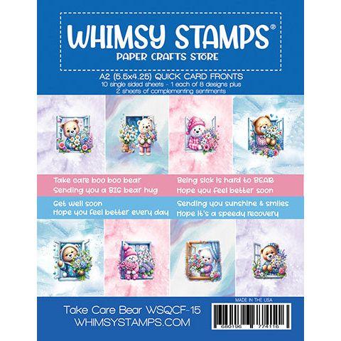 Whimsy Stamps Take Care Bear Quick Card Fronts wsqcf-15