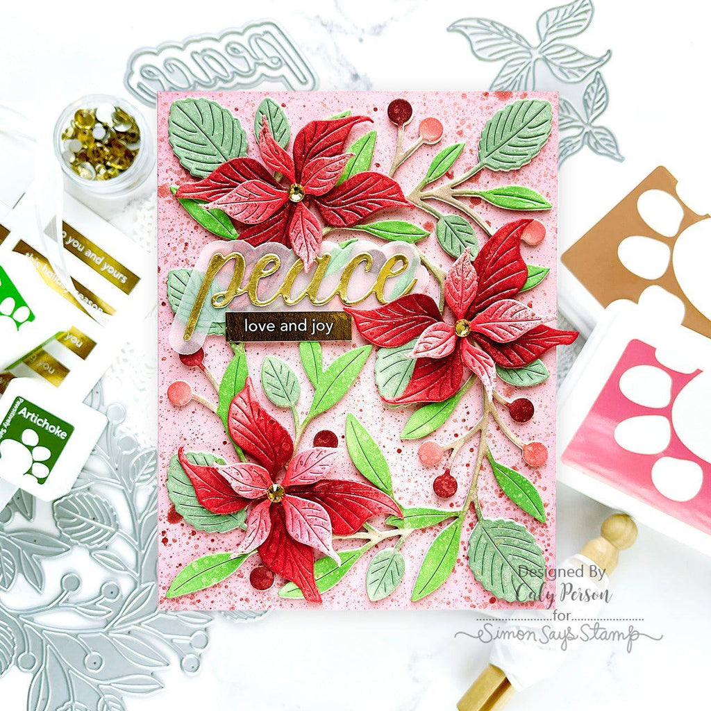 Simon Says Stamp Tall Poinsettia Wafer Dies s971 Festive Fun Christmas Card | color-code:ALT02