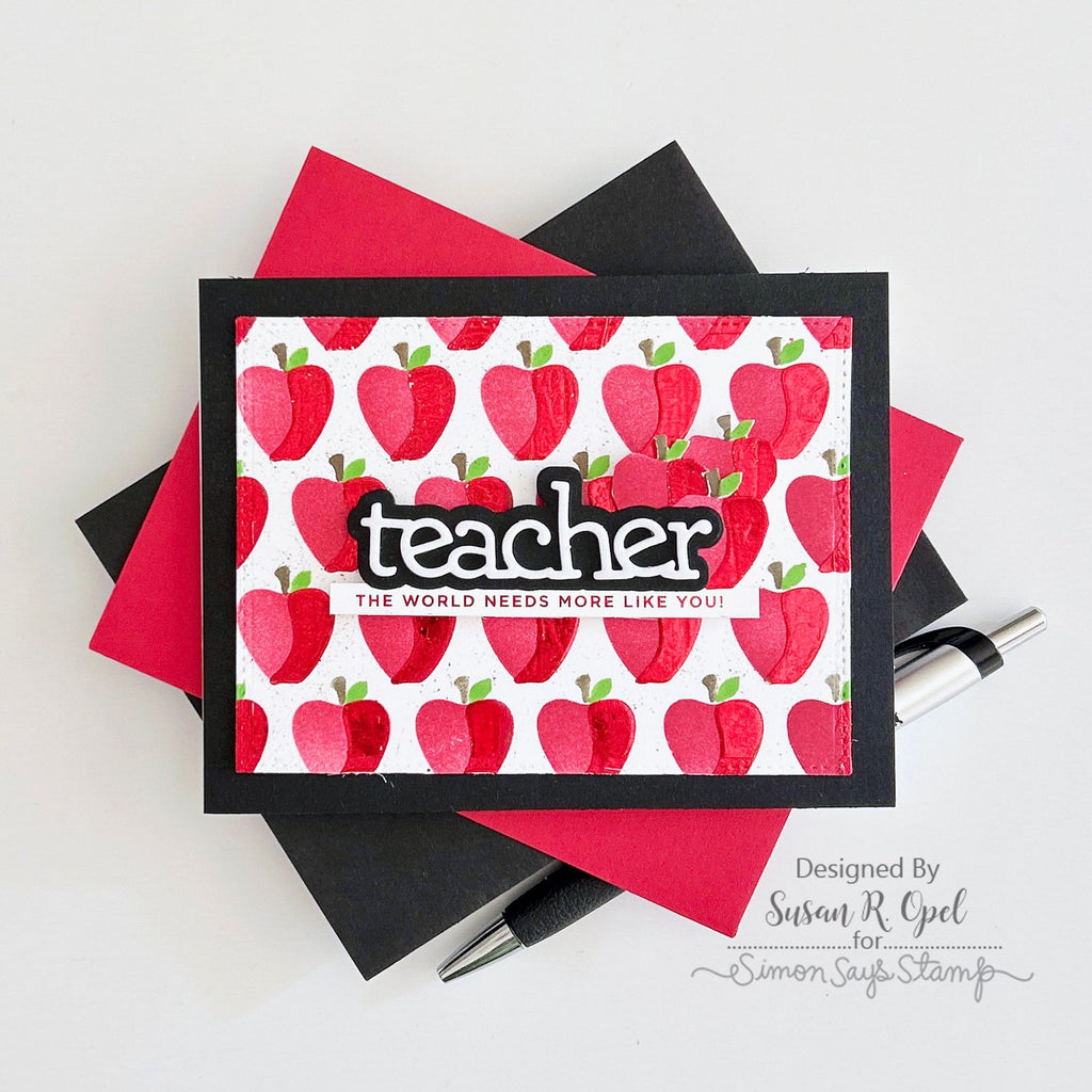 CZ Design Teacher Wafer Dies czd205 Just A Note Teacher Card