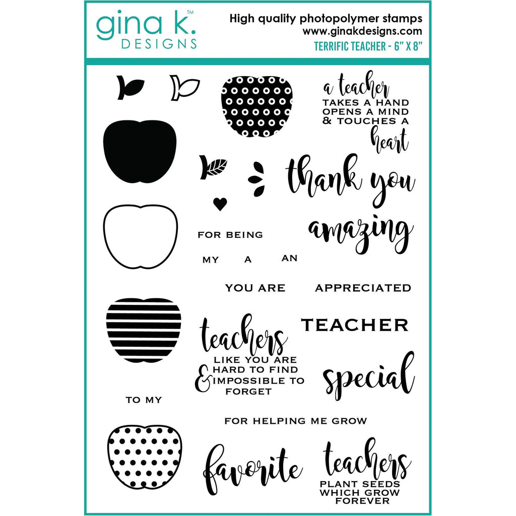 Gina K Designs Terrific Teacher Clear Stamps