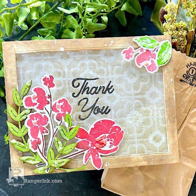 Ranger Archival Ink Pad Coastal Coral aip69300 Thank You Shaker Card | color-code:ALT01