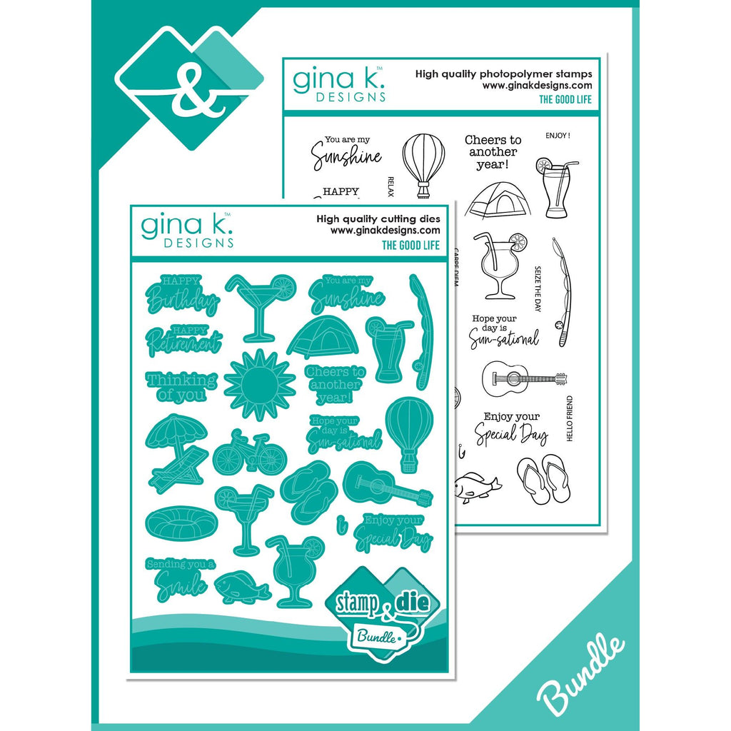 Gina K Designs The Good Life Stamps and Dies Bundle gkdie0434